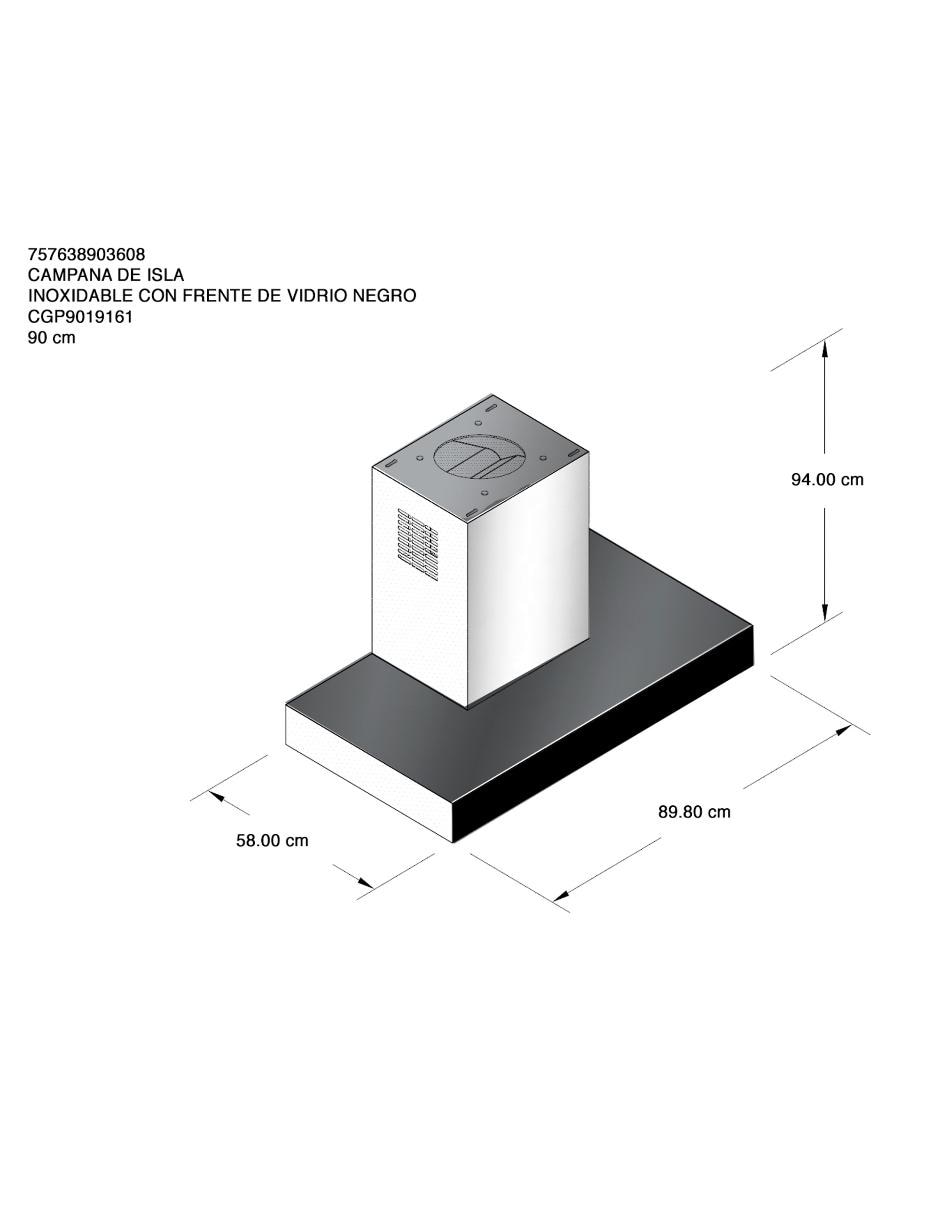 Campana de isla Ge Profile CGP9019I6I de acero inoxidable