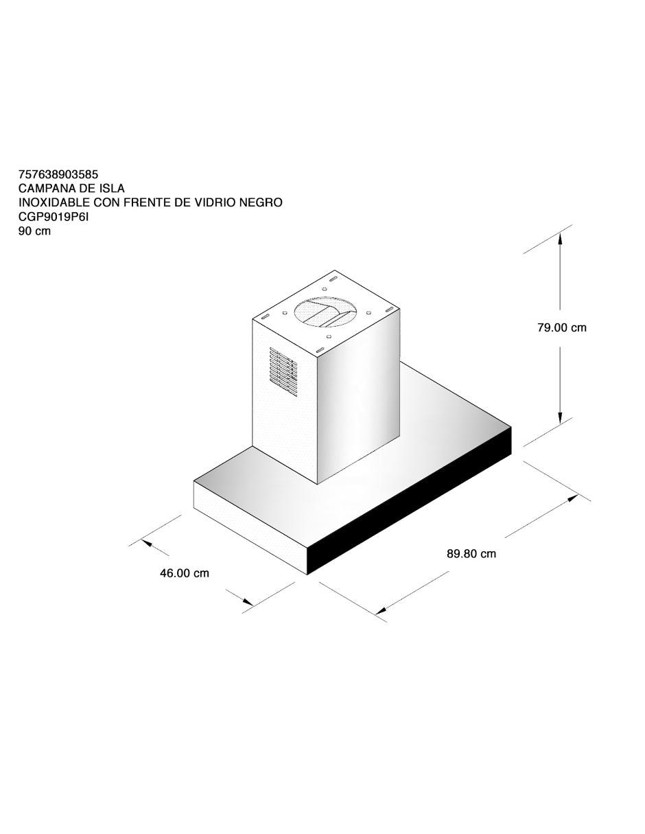 Campana de pared CGP9019P6I de acero inoxidable