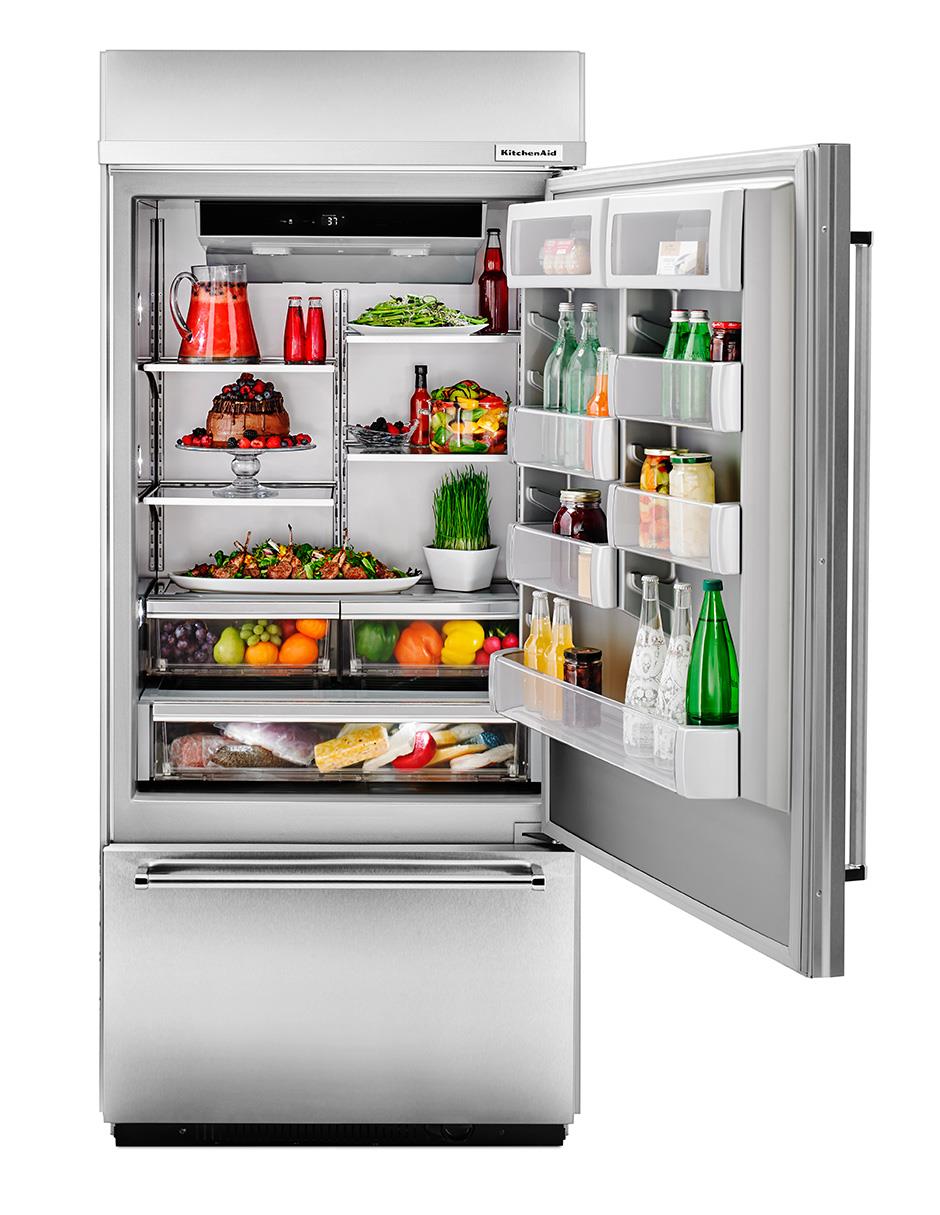 Refrigerador bottom mount Kitchenaid 21 pies cúbicos no frost y fábrica de hielo KBBR306ESS