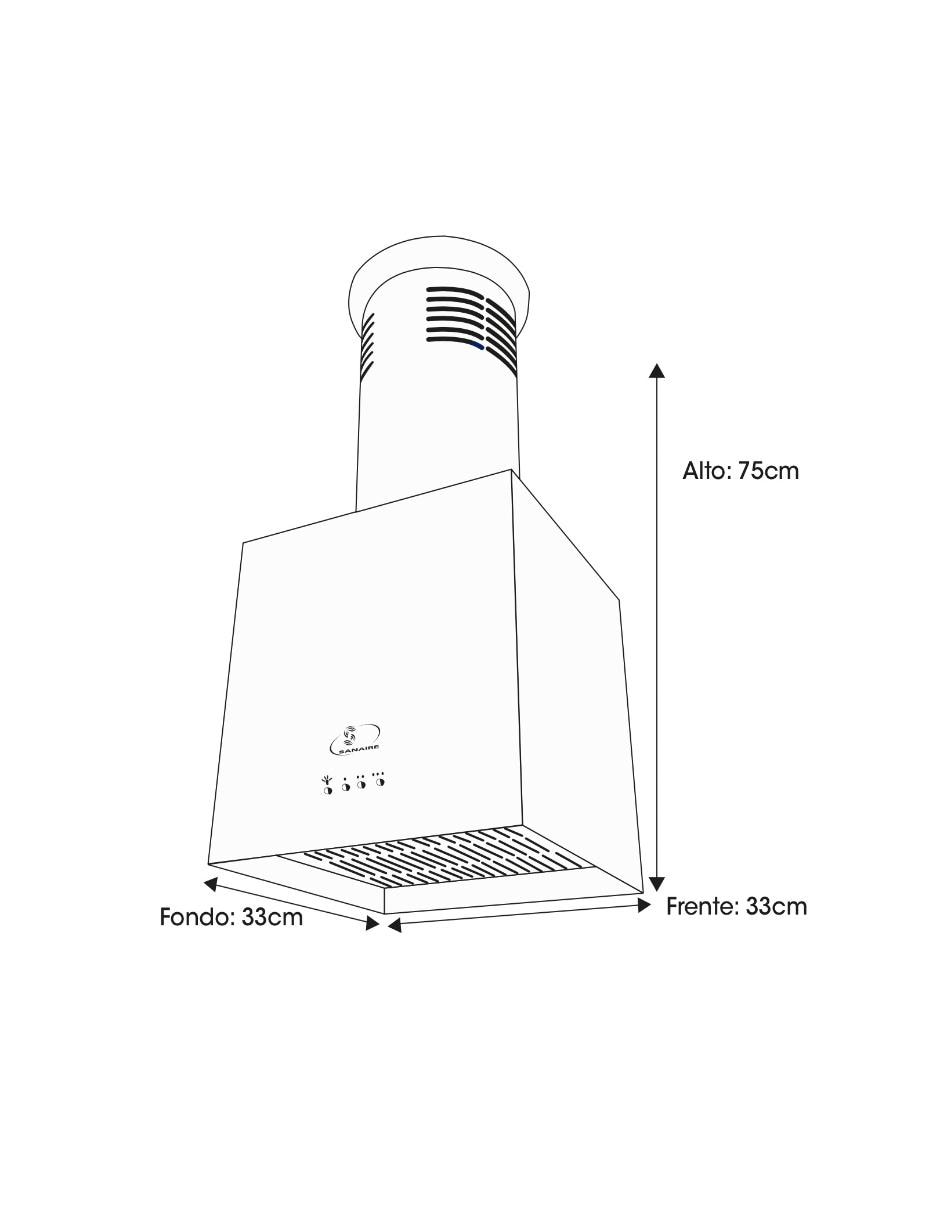 Campana de isla Sanaire CA BER 33 P SS de acero inoxidable