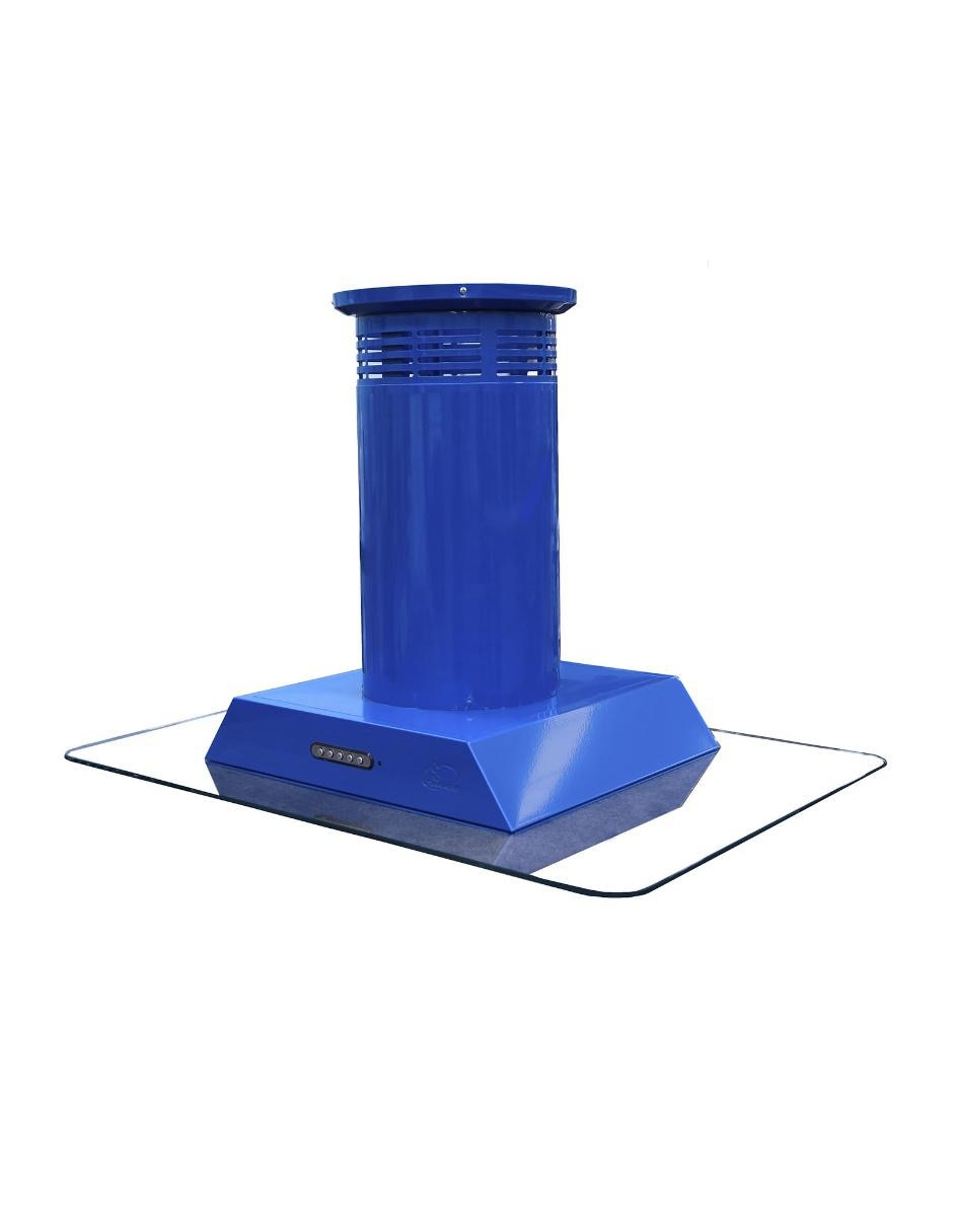 Campana de isla Sanaire CA HER CEN 090 P de vidrio