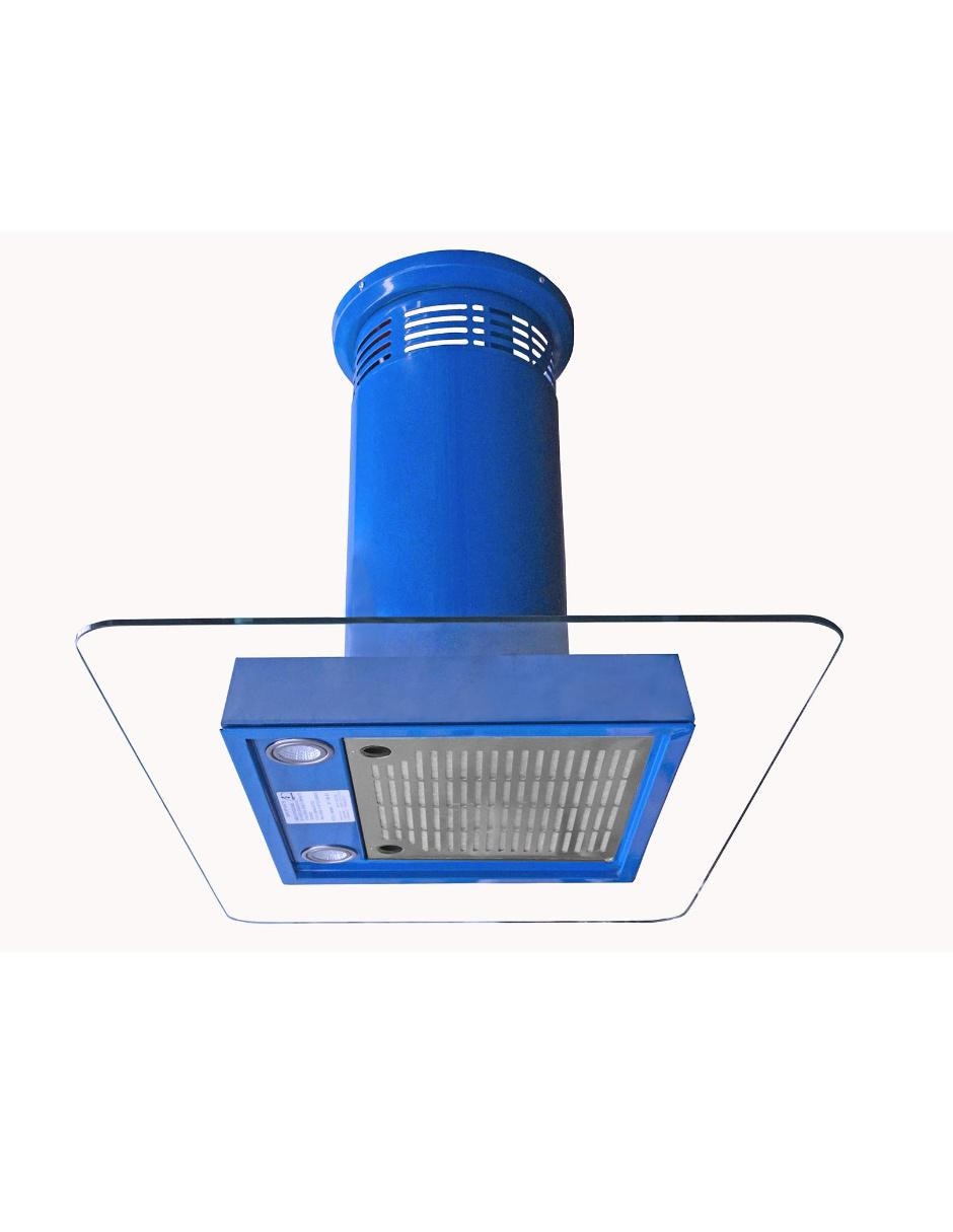 Campana de isla Sanaire CA HER CEN 090 P de vidrio