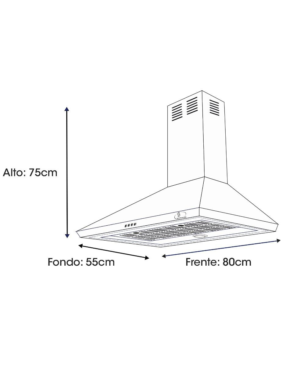 Campana de pared GEA 80 CM P de acero Campana de pared GEA 80 CM P de acero