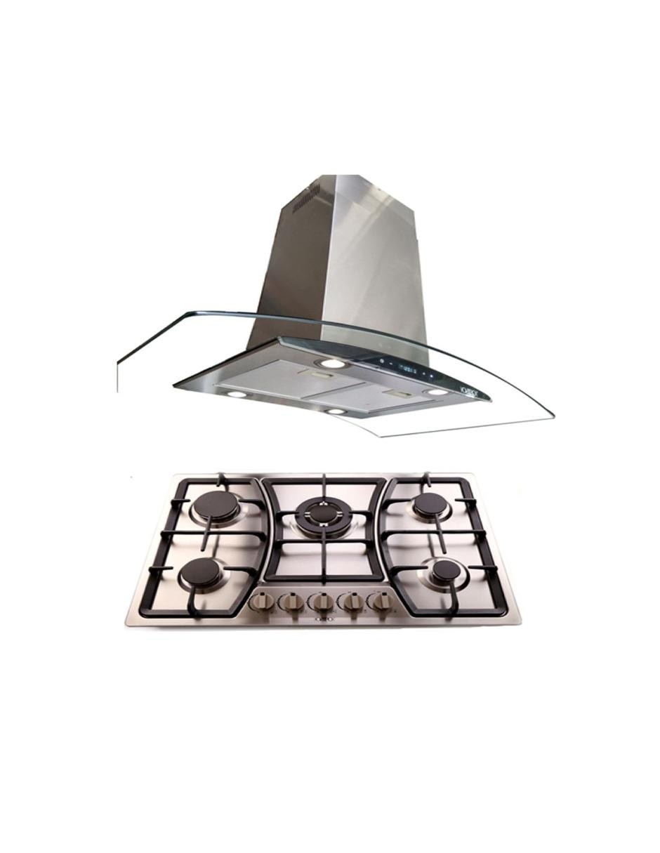 Combo de campana + parrilla Odipo VENTEX + VIGNUS de acero inoxidable