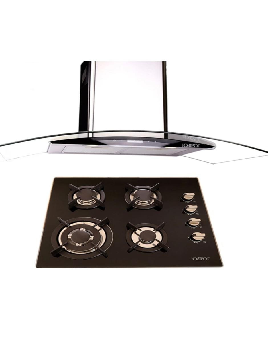 Imagen de producto Combo de parrilla + campana Odipo MATRIX + CLIO de cristal templado