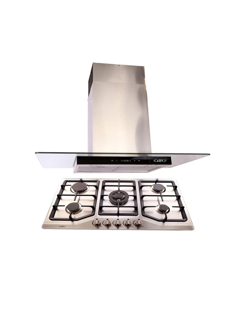 Campana de isla Fordex + Vesta de acero inoxidable