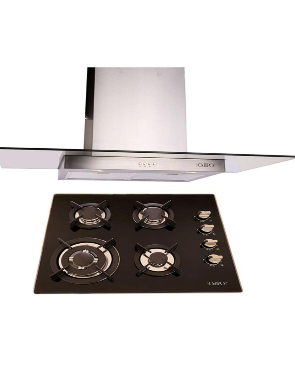 Combo campana de cocina Telux + Clio de cristal templado Combo campana de cocina Telux + Clio de cristal templado