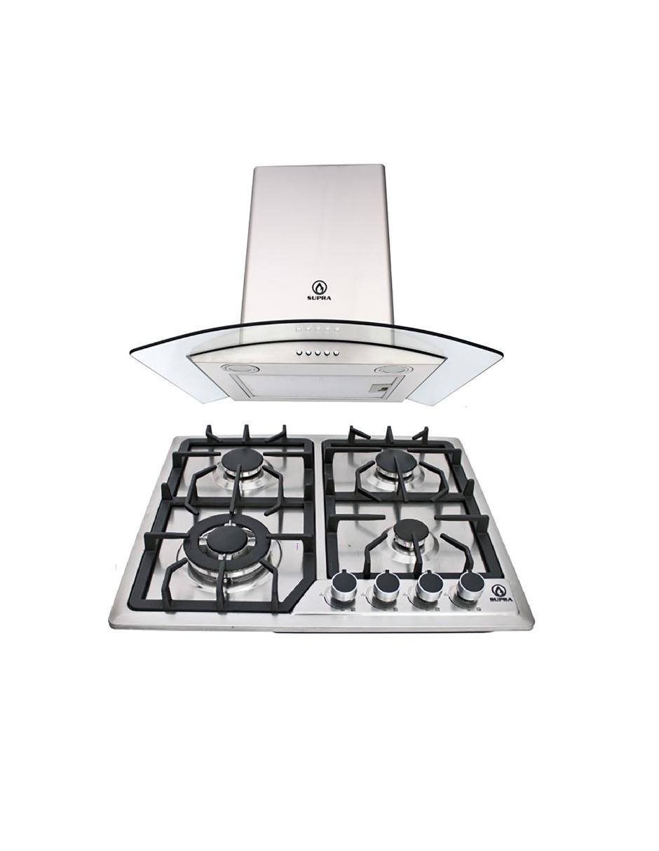 Combo campana de cocina Supra ROMA de acero inoxidable