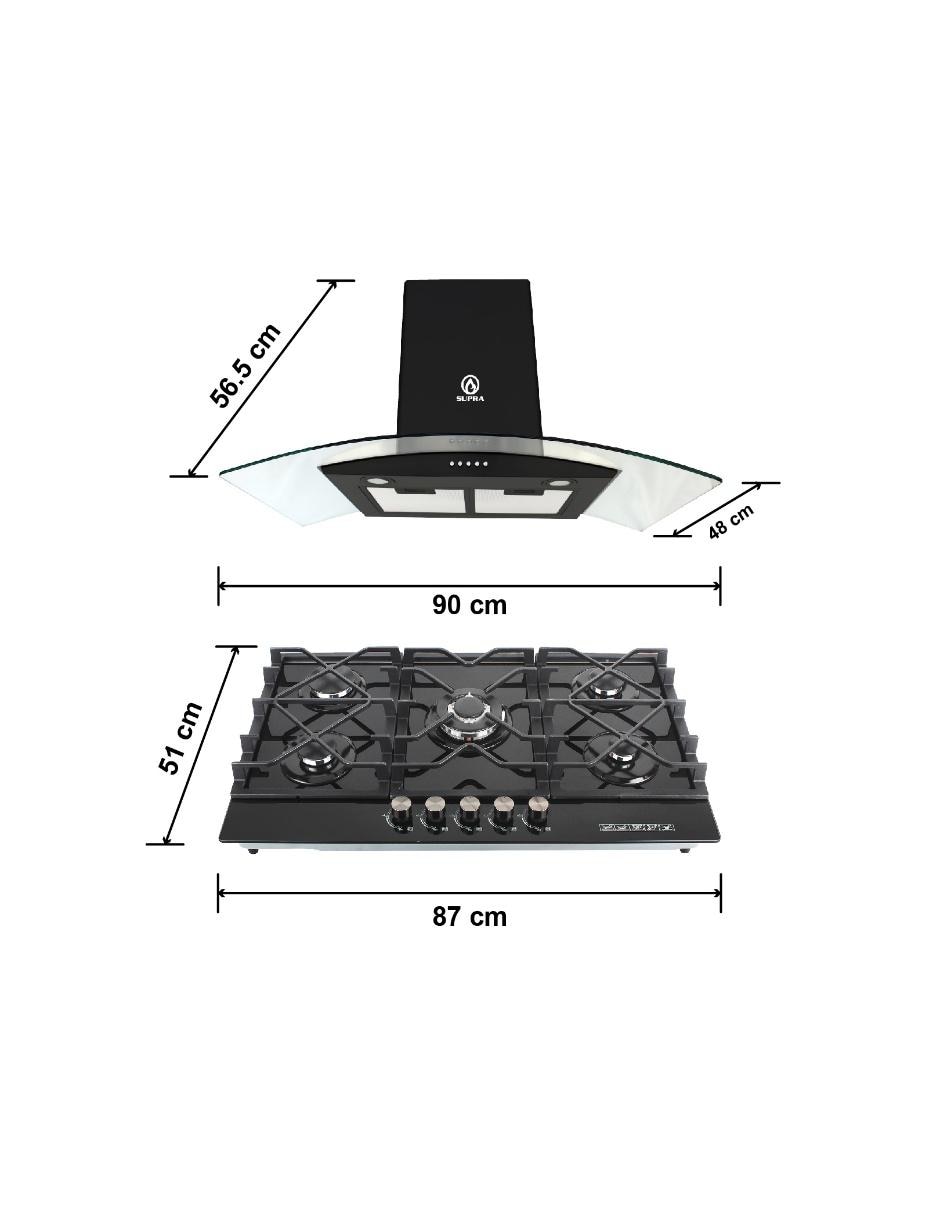 Combo campana de cocina Supra C9-16-BB de acero inoxidable