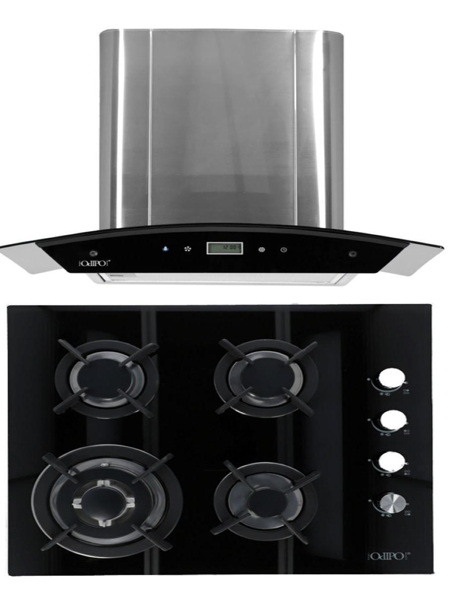 Combo campana de cocina Odipo Marex Plus + Clio de cristal templado