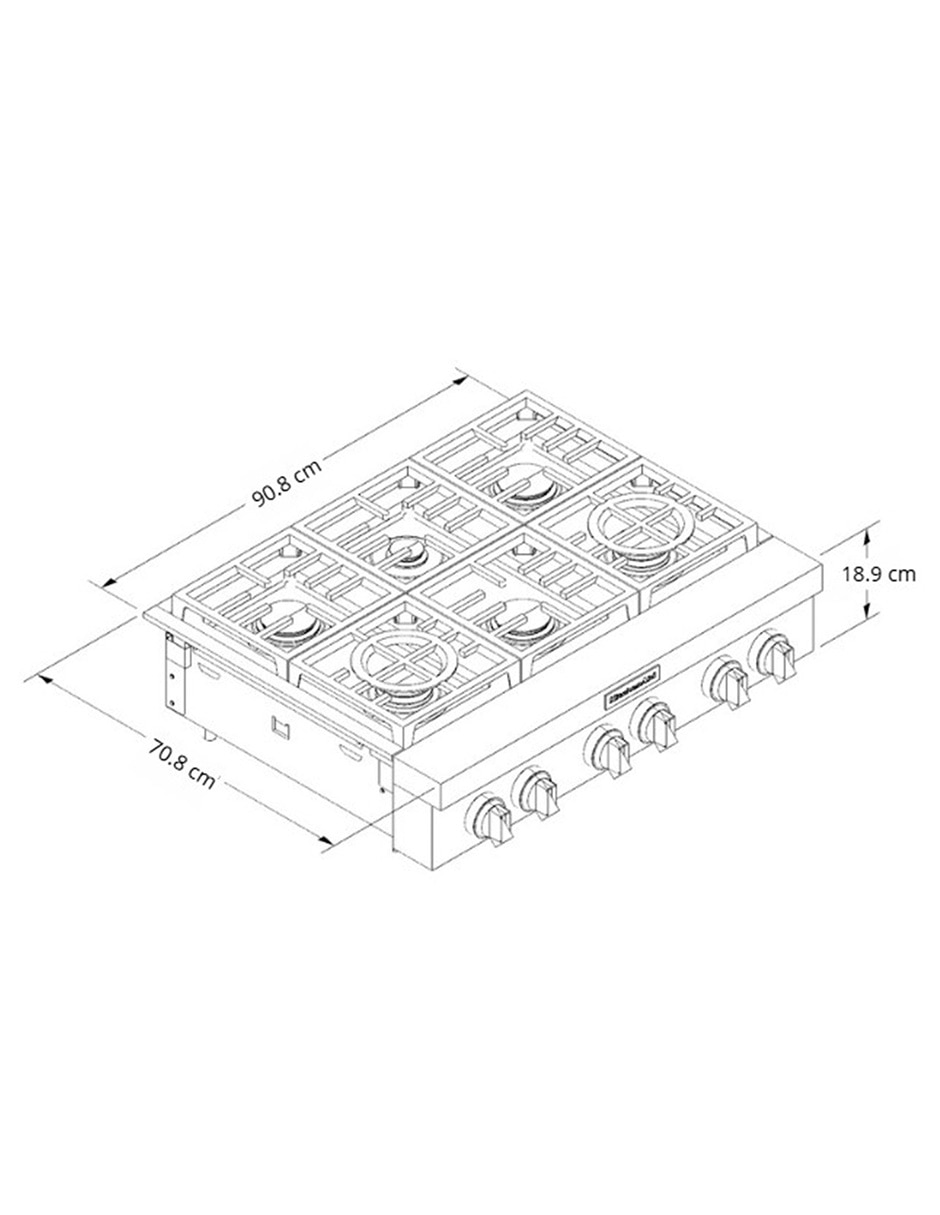 Parrilla a gas empotrable KCGC506JSS 10