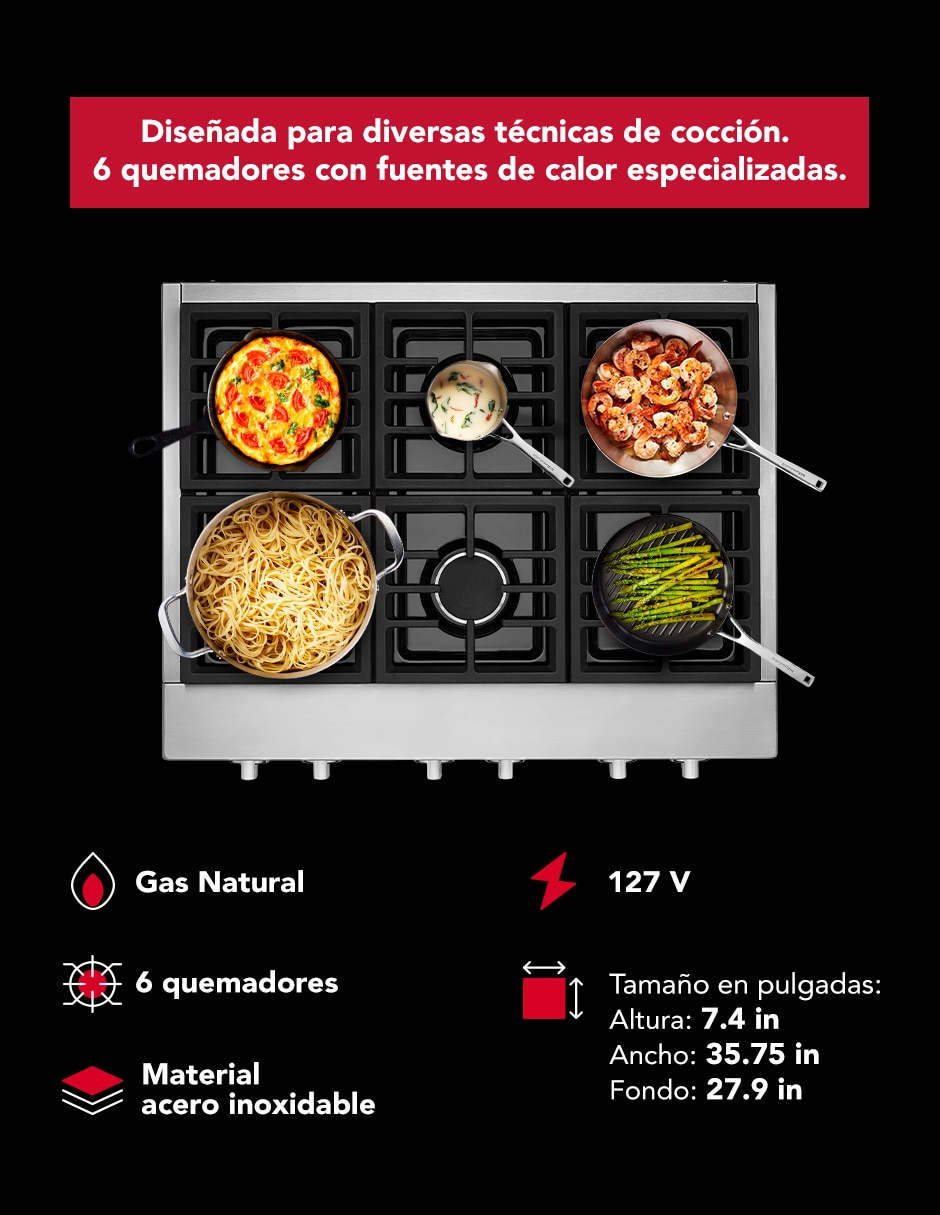 Parrilla a gas empotrable KCGC506JSS 6
