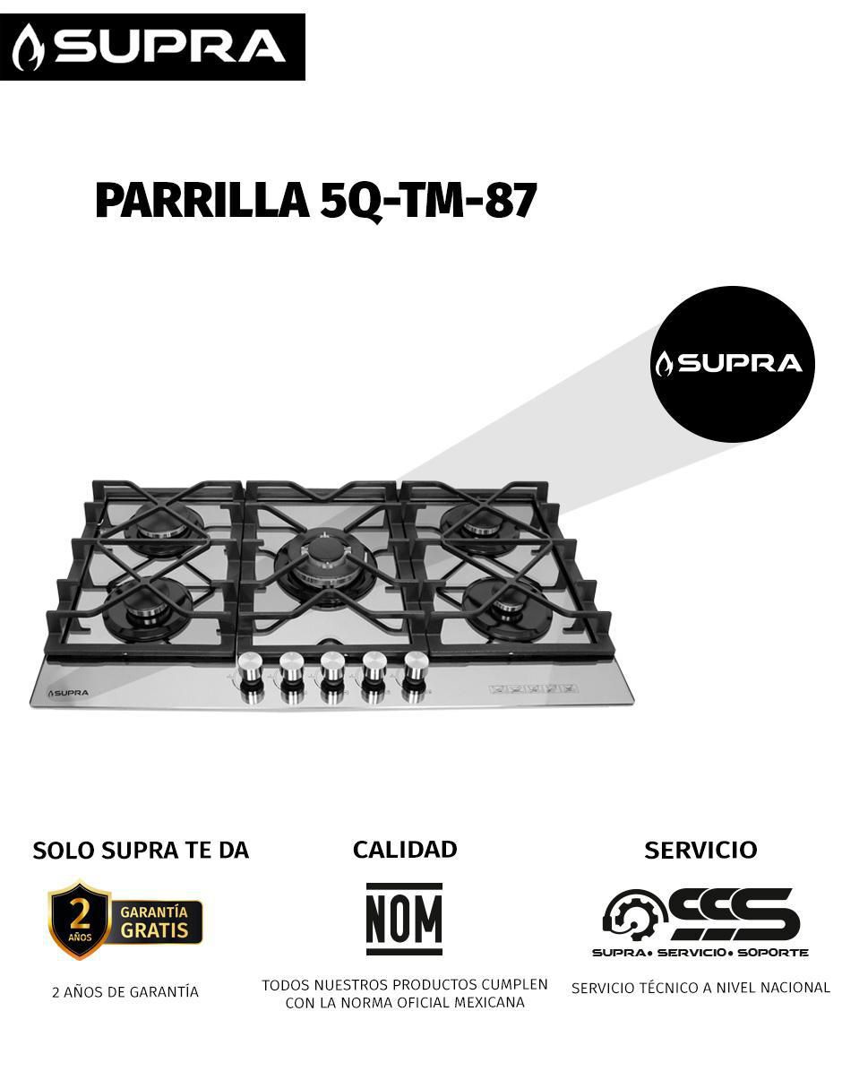 Parrilla a gas lp empotrable Supra