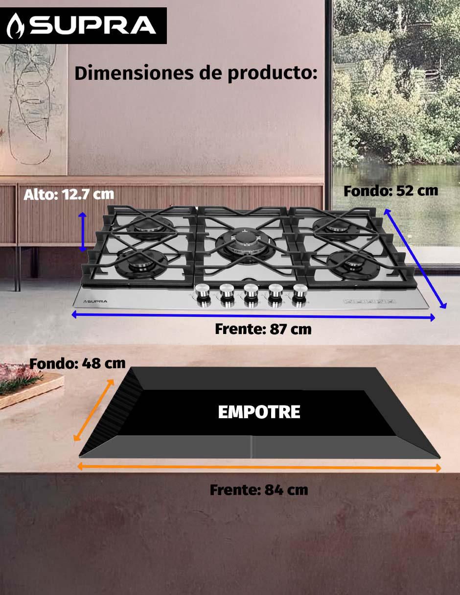 Parrilla a gas lp empotrable Supra