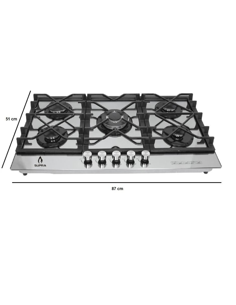Parrilla a gas lp empotrable Supra