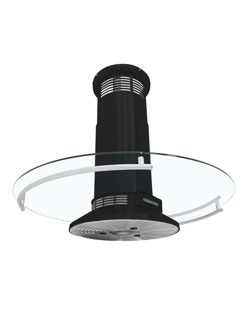 Campana de isla Sanaire IRIS de vidrio