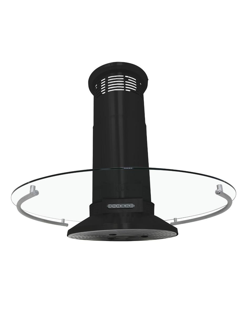 Campana de isla Sanaire IRIS de vidrio
