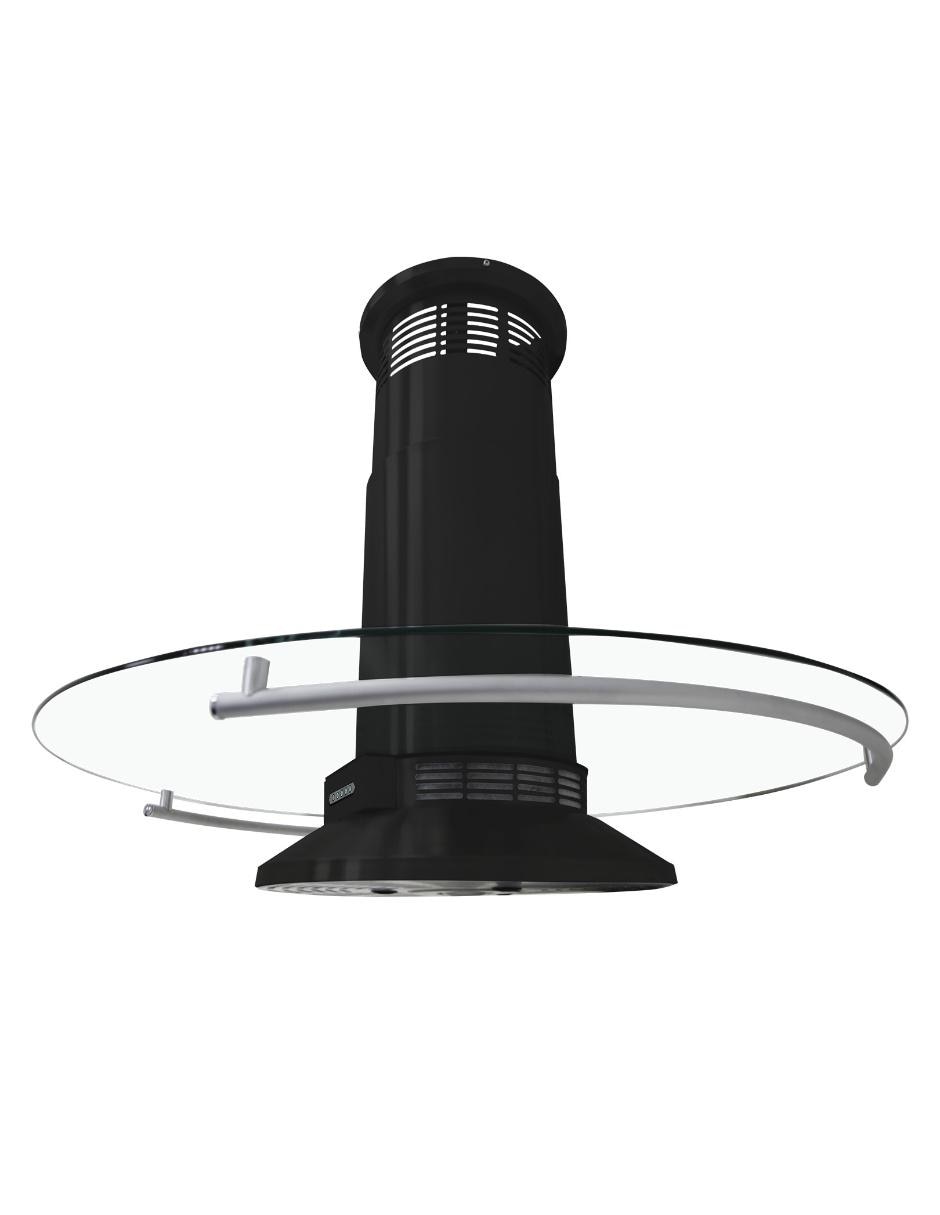 Campana de isla Sanaire IRIS de vidrio