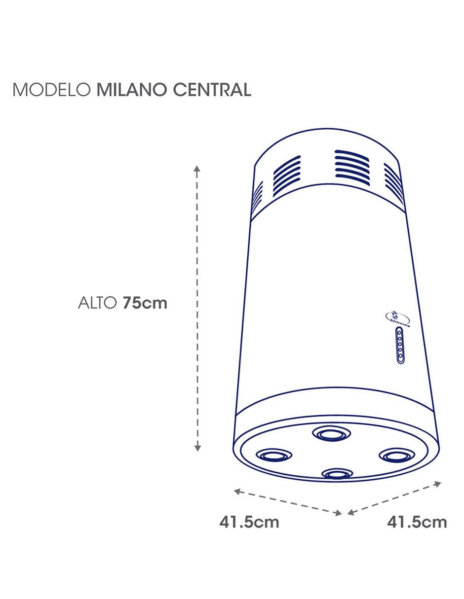 Campana de isla Sanaire MILANO de aluminio