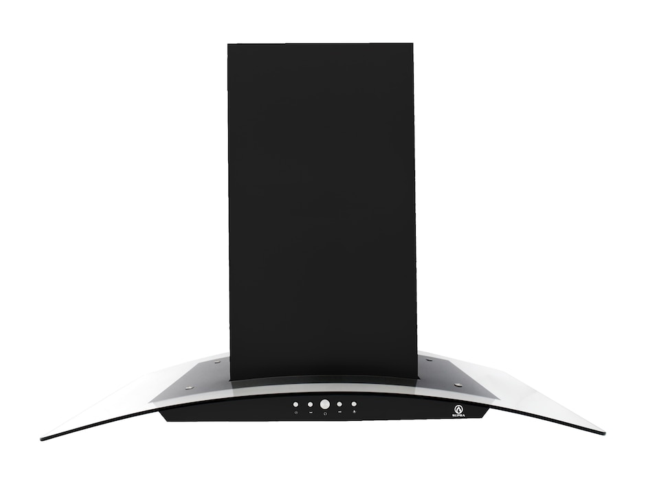 Campana de isla CI-90 BLACK de acero inoxidable