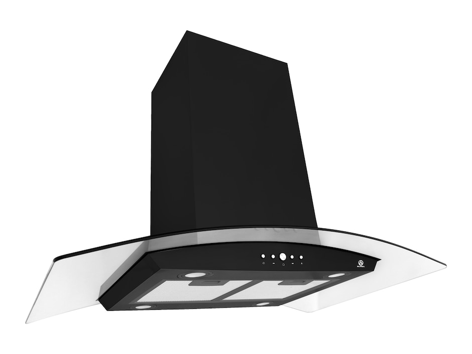 Campana de isla CI-90 BLACK de acero inoxidable