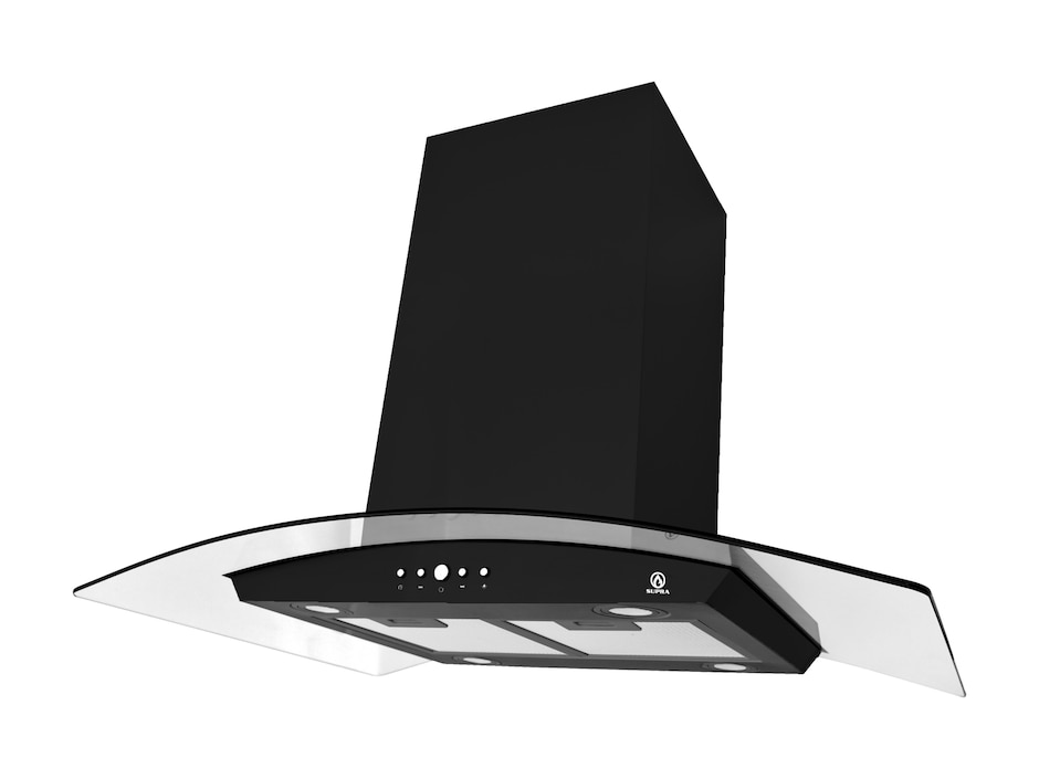 Campana de isla CI-90 BLACK de acero inoxidable