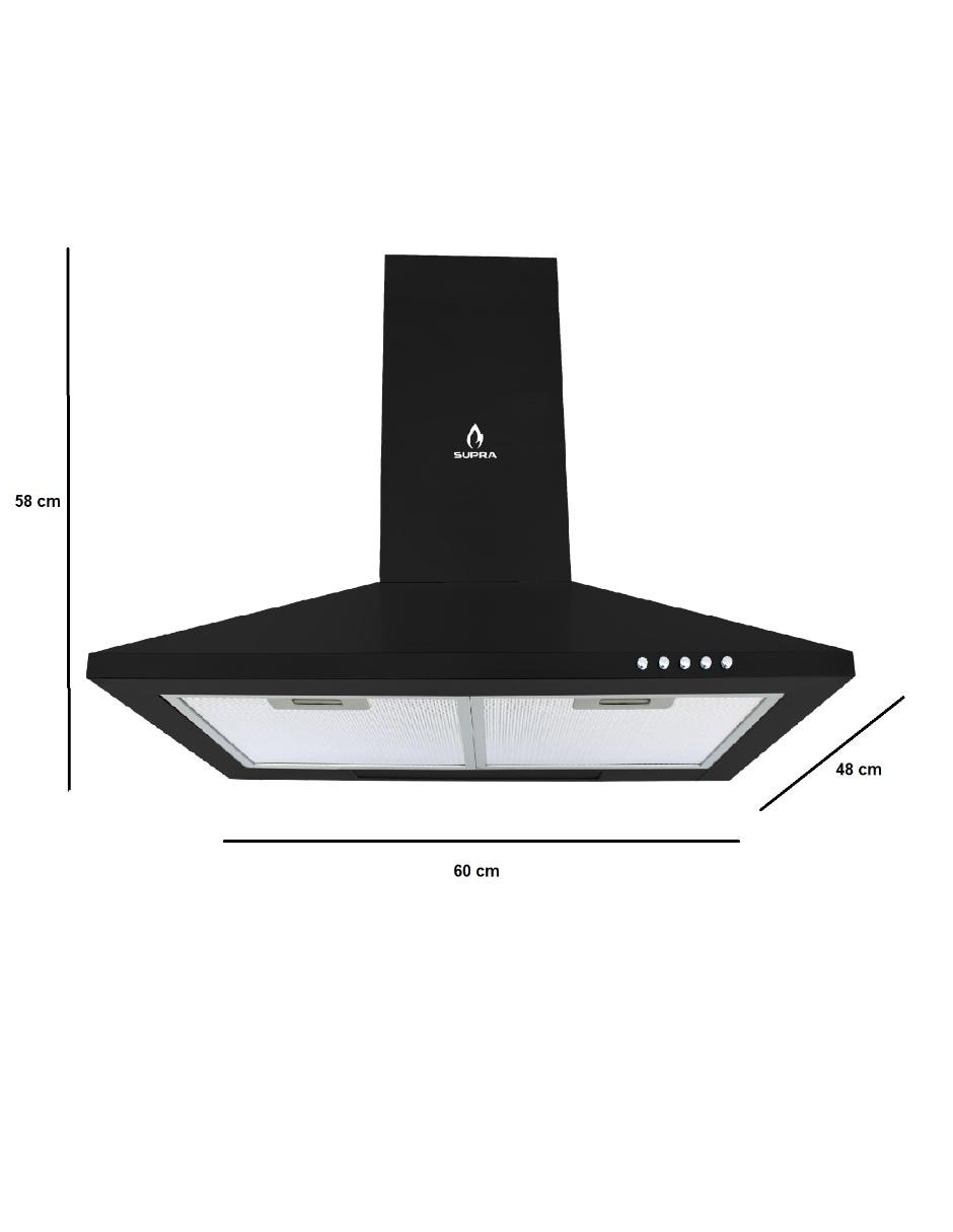 Campana de pared CM-60-BLACK de acero inoxidable Campana de pared CM-60-BLACK de acero inoxidable
