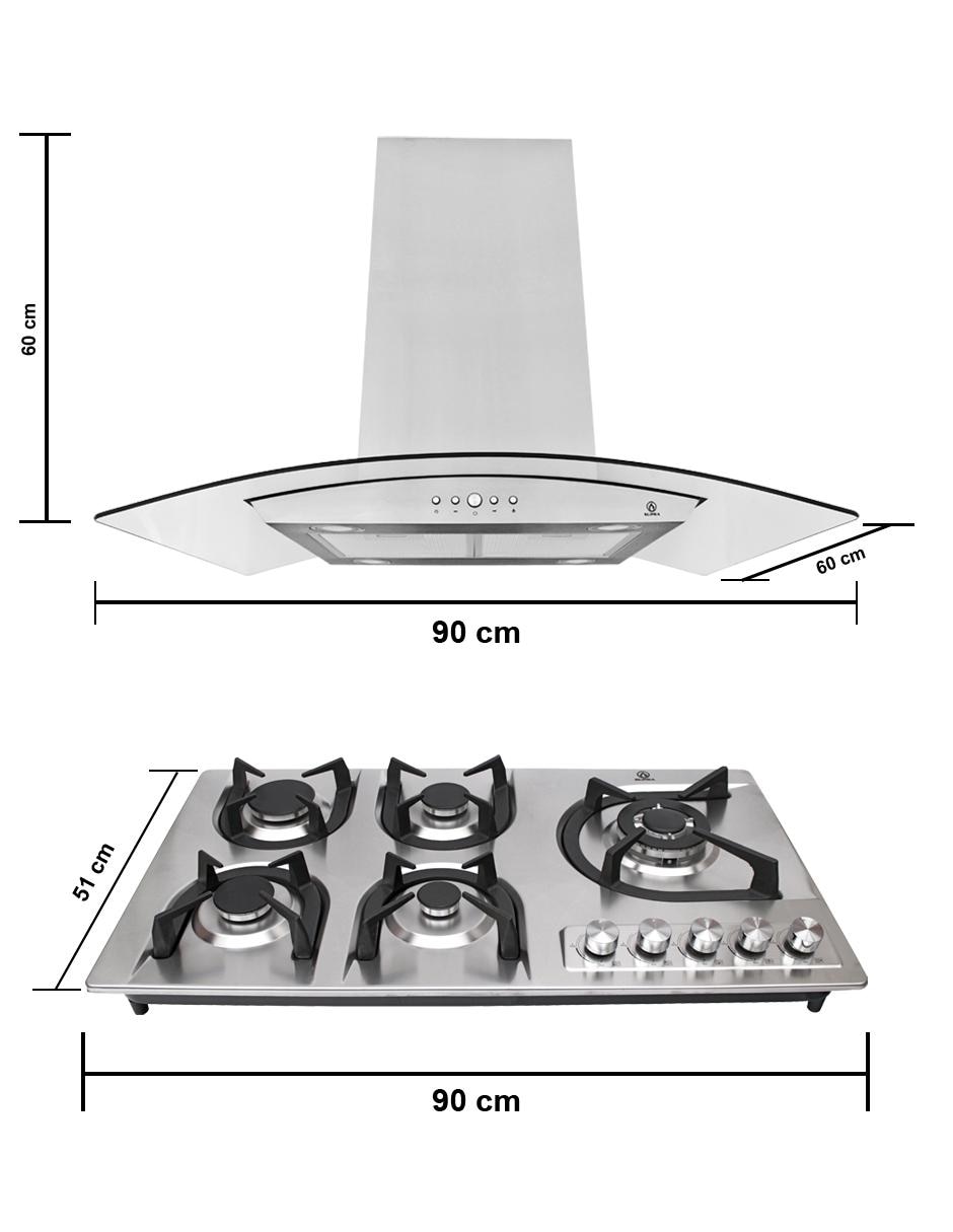 Combo campana de cocina Supra ASCEA de acero inoxidable