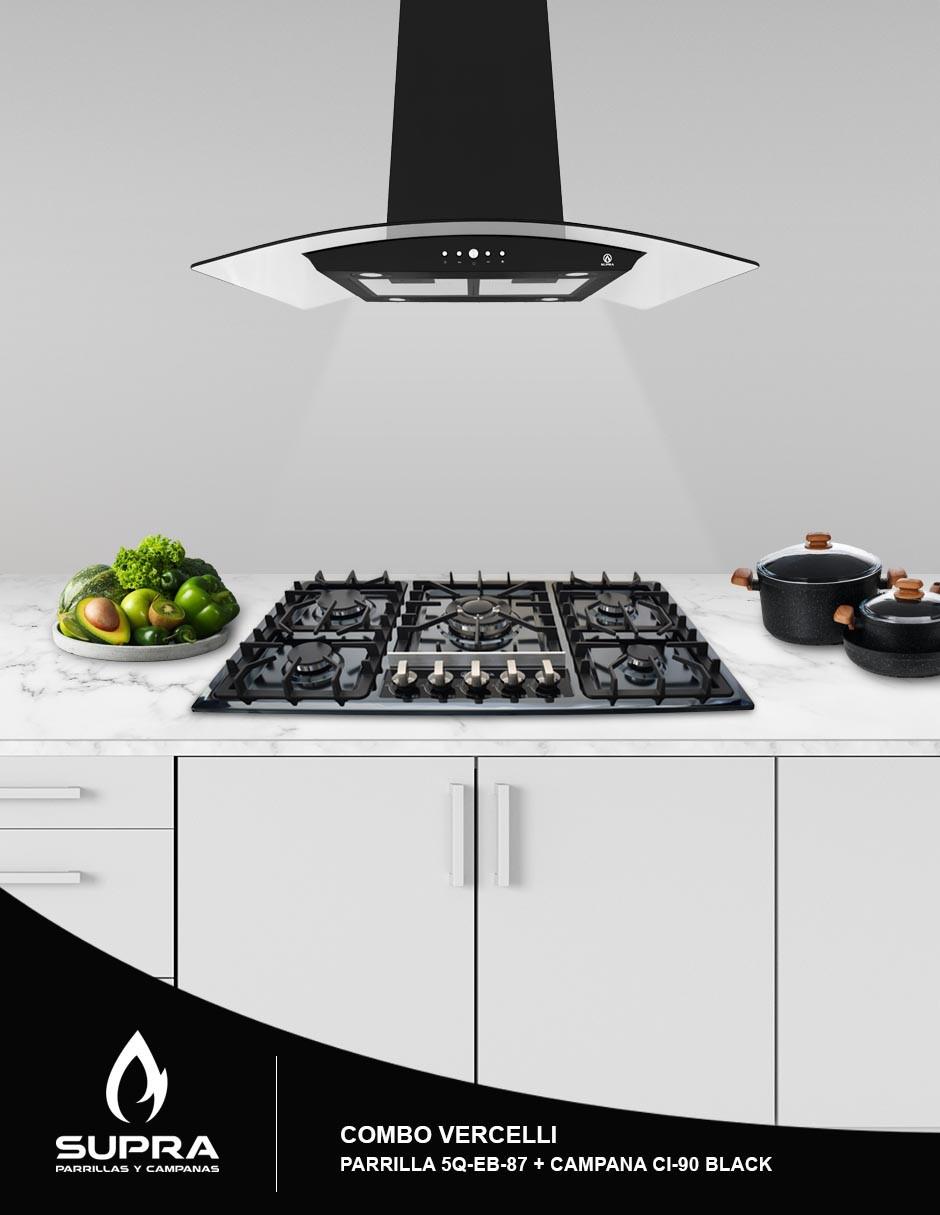 Combo campana de cocina C9-69-AN de acero inoxidable