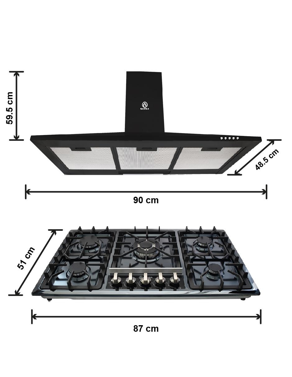 Combo campana de cocina Supra C9-73-AN de acero inoxidable