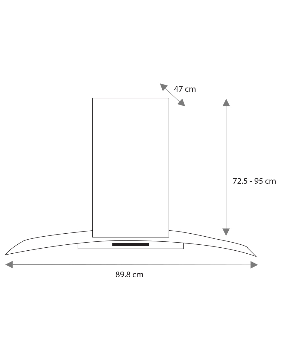 Campana de pared Mabe CMID90SSX0 de acero inoxidable