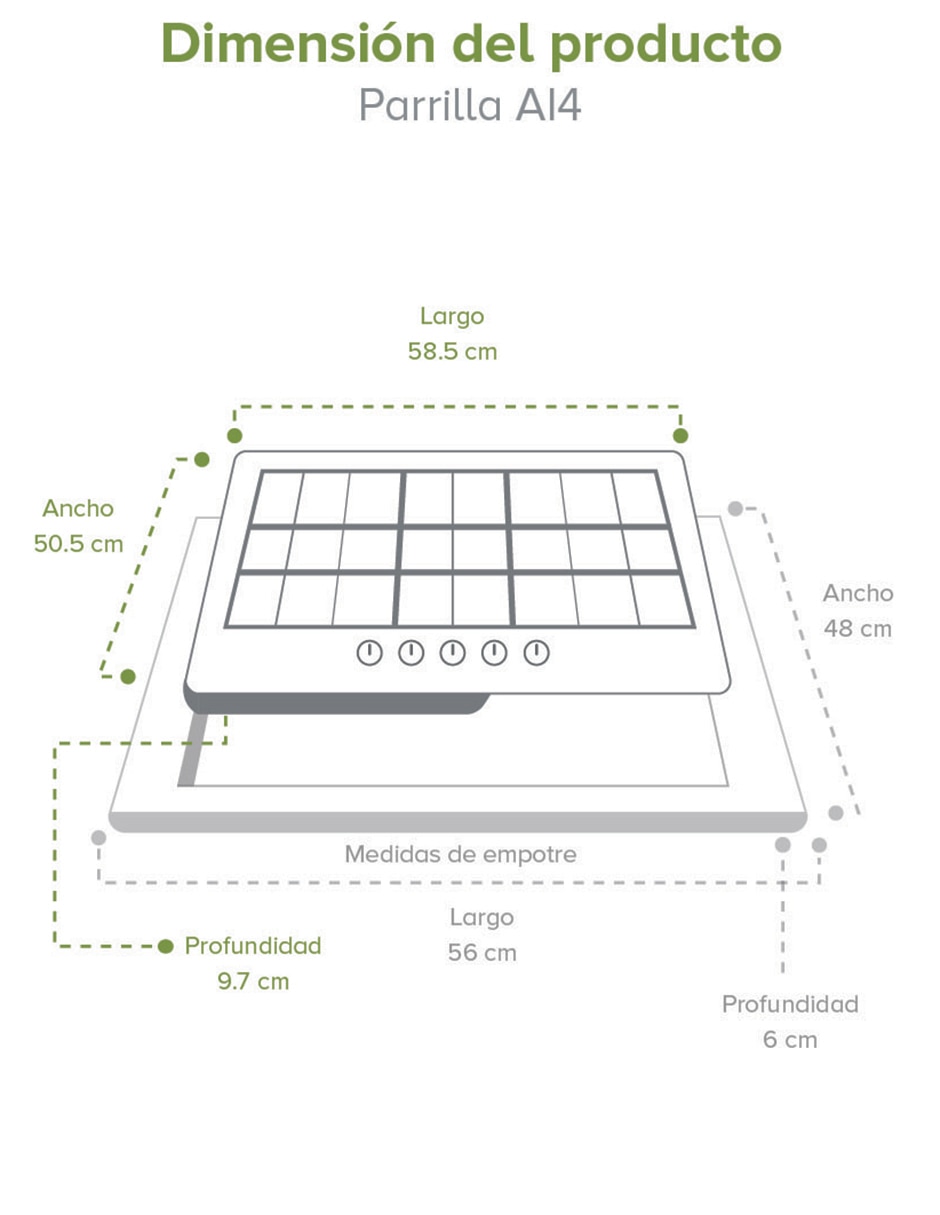 Parrilla a gas lp empotrable 2