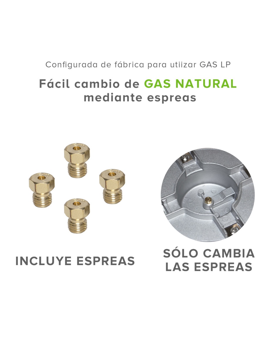 Parrilla a gas lp empotrable 10