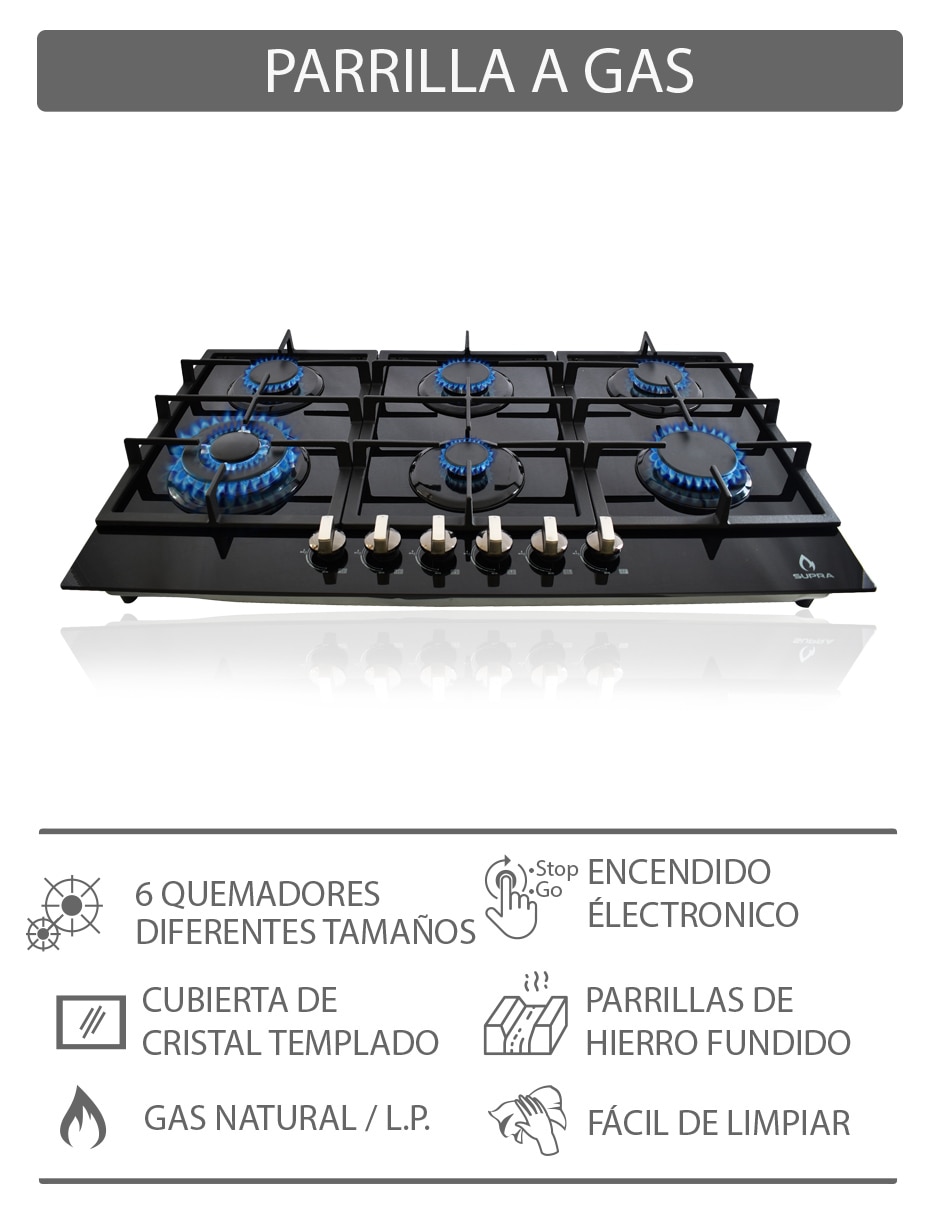 Parrilla a gas lp empotrable 2