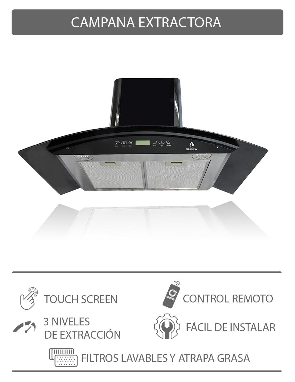 Campana de pared Supra BELLAGIO de cristal templado