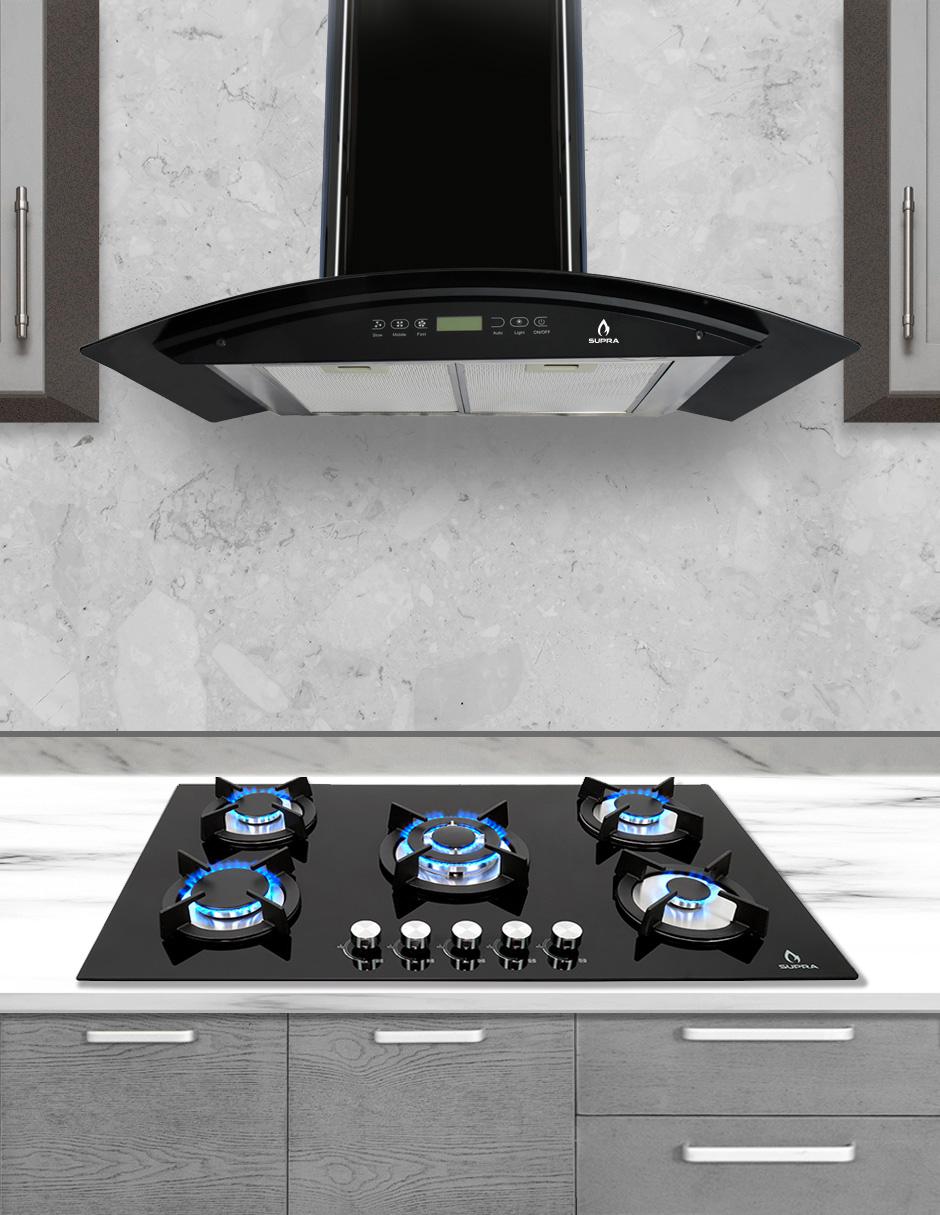 Campana de pared Supra BELLAGIO de cristal templado