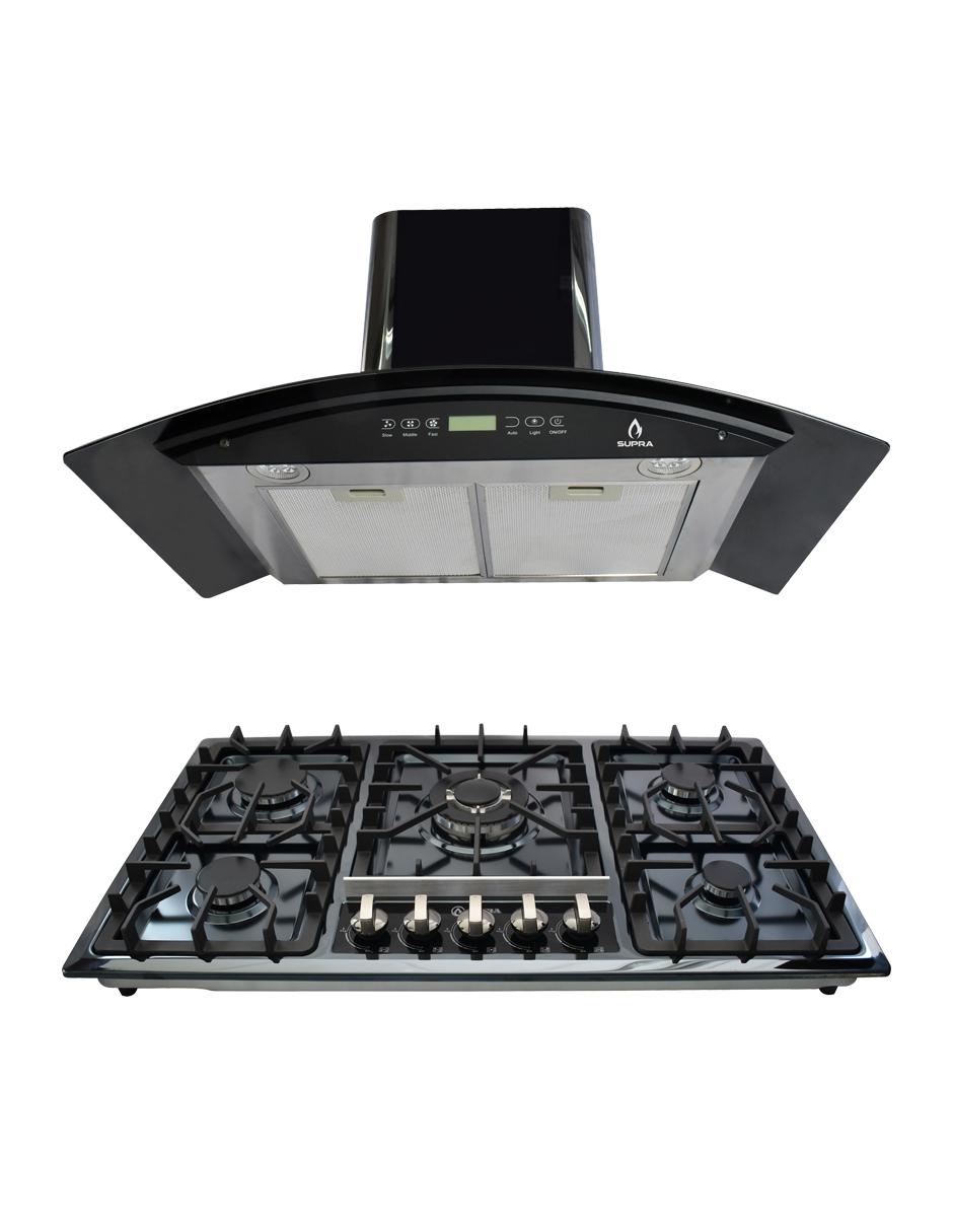 Combo campana de cocina Supra BOSA de acero inoxidable