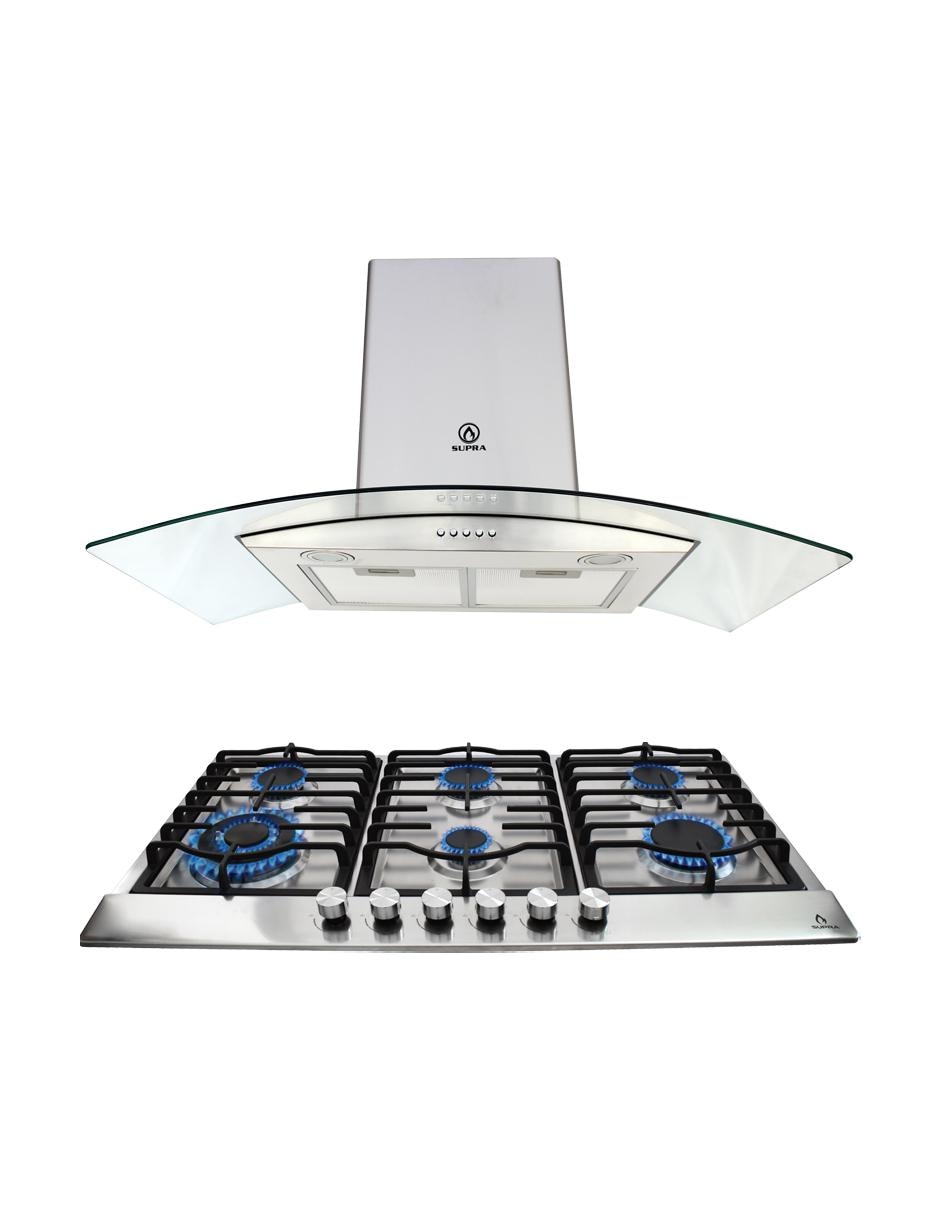 Combo campana de cocina Supra DOZZA de acero inoxidable