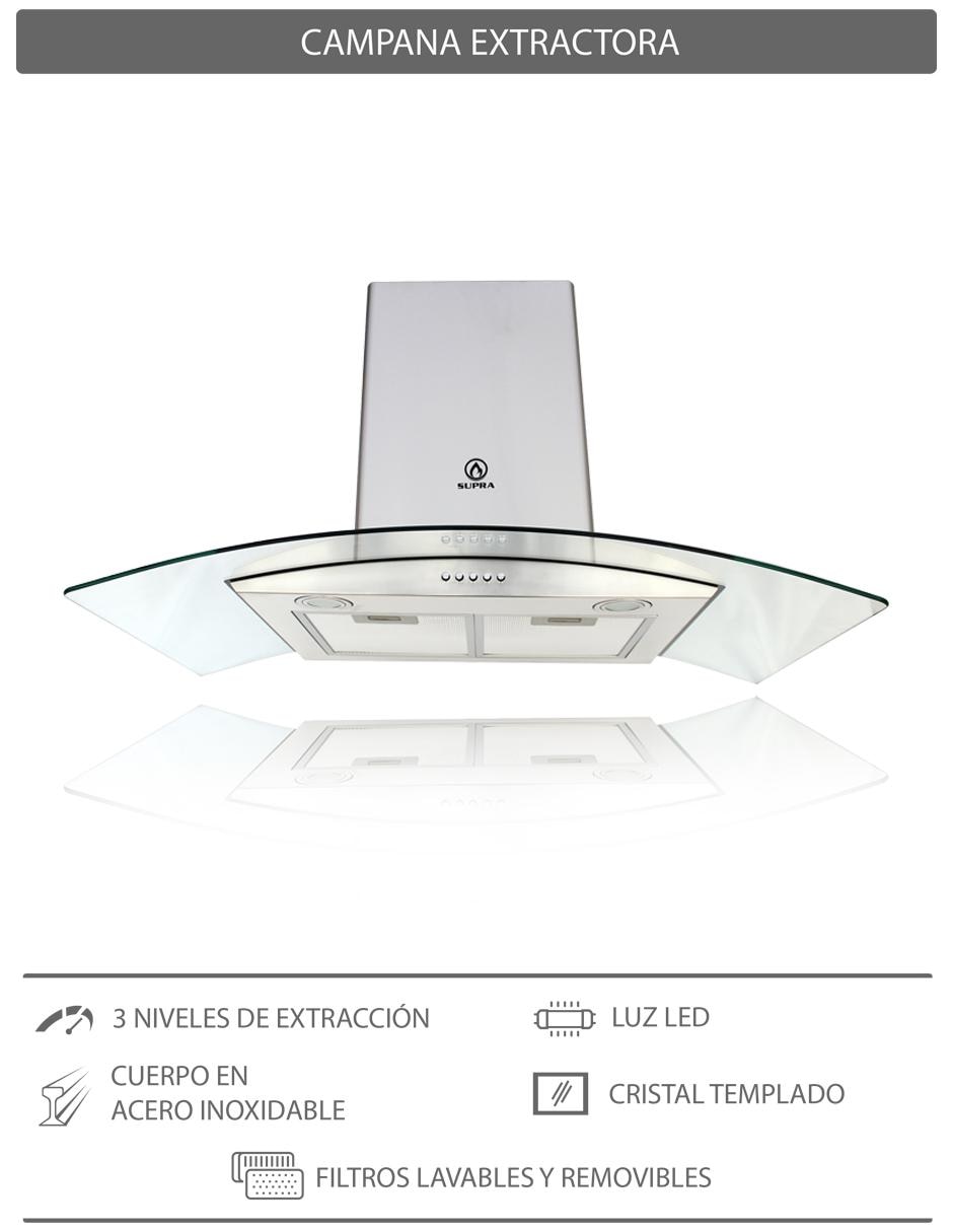 Combo campana de cocina Supra DOZZA de acero inoxidable