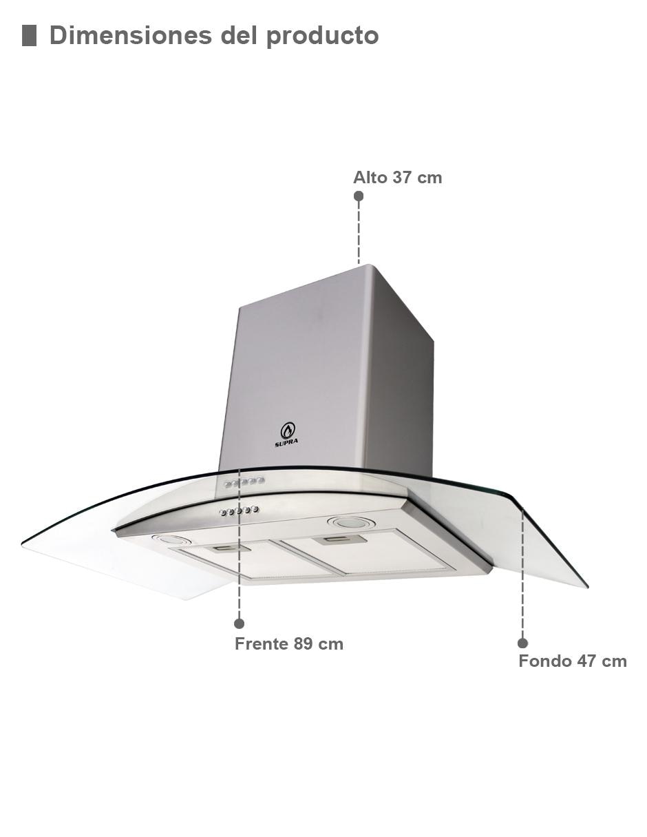 Combo campana de cocina Supra DOZZA de acero inoxidable