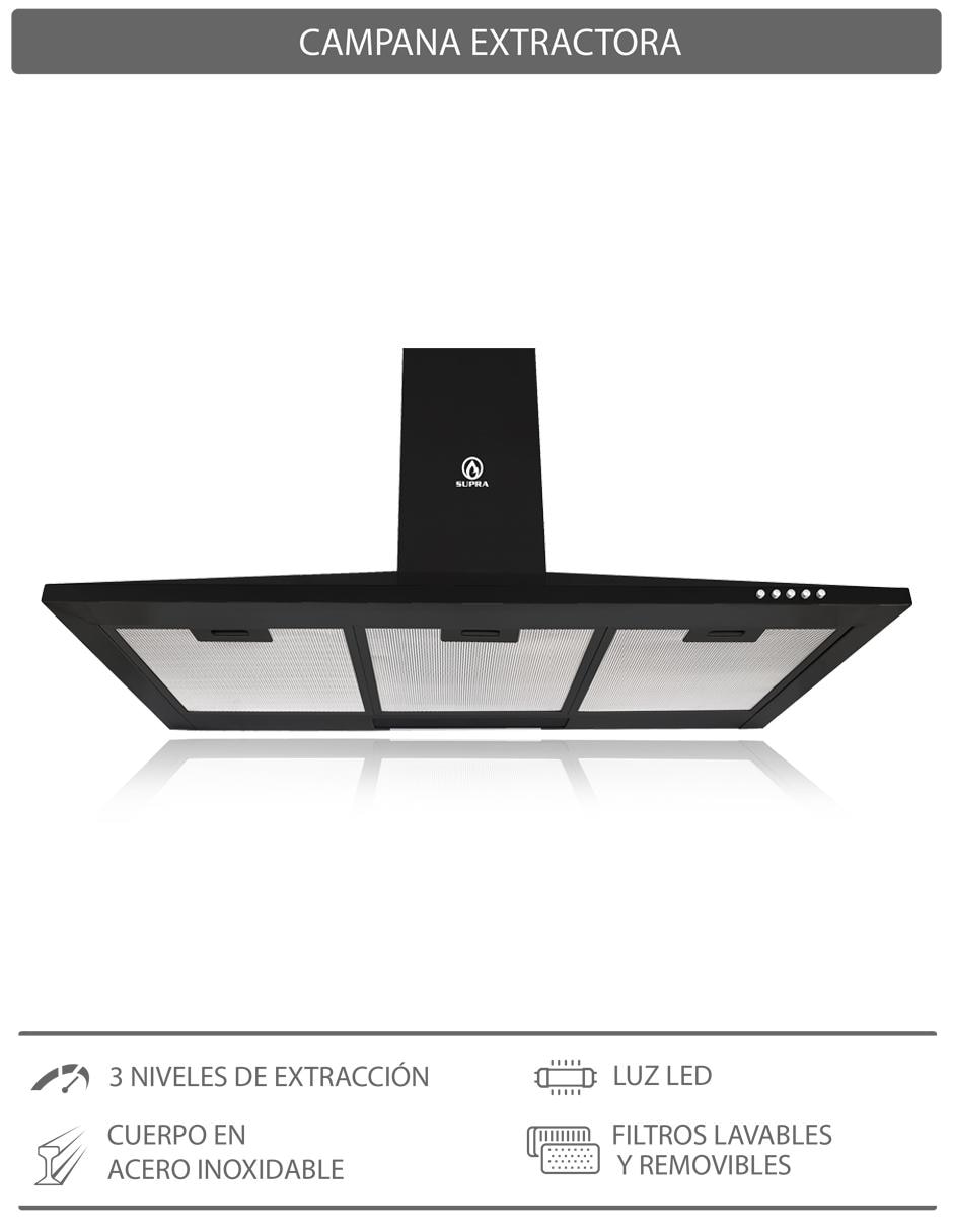 Combo campana de cocina Supra DORIA de acero inoxidable
