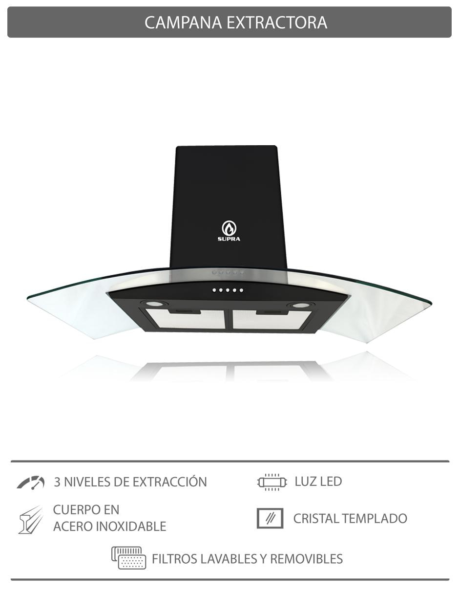 Combo campana de cocina Supra CASTELLUCIO de acero inoxidable