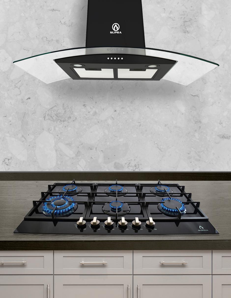Combo campana de cocina Supra CASTELLUCIO de acero inoxidable