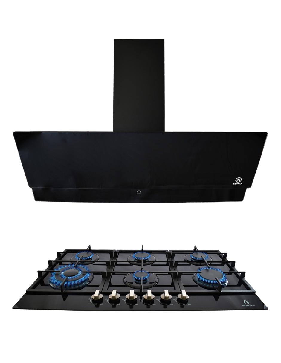 Combo campana de cocina Supra de cristal templado