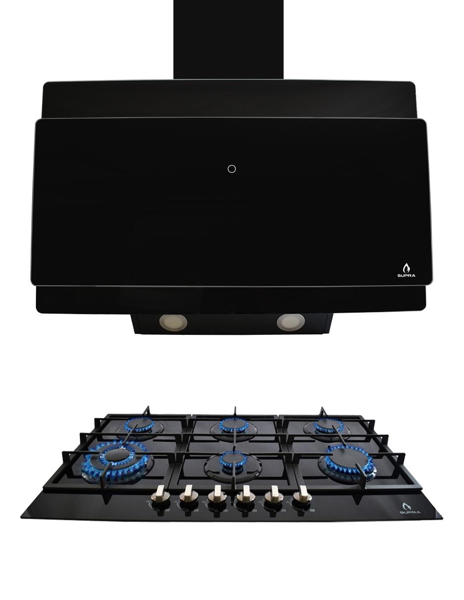 Combo campana de cocina Supra de cristal templado