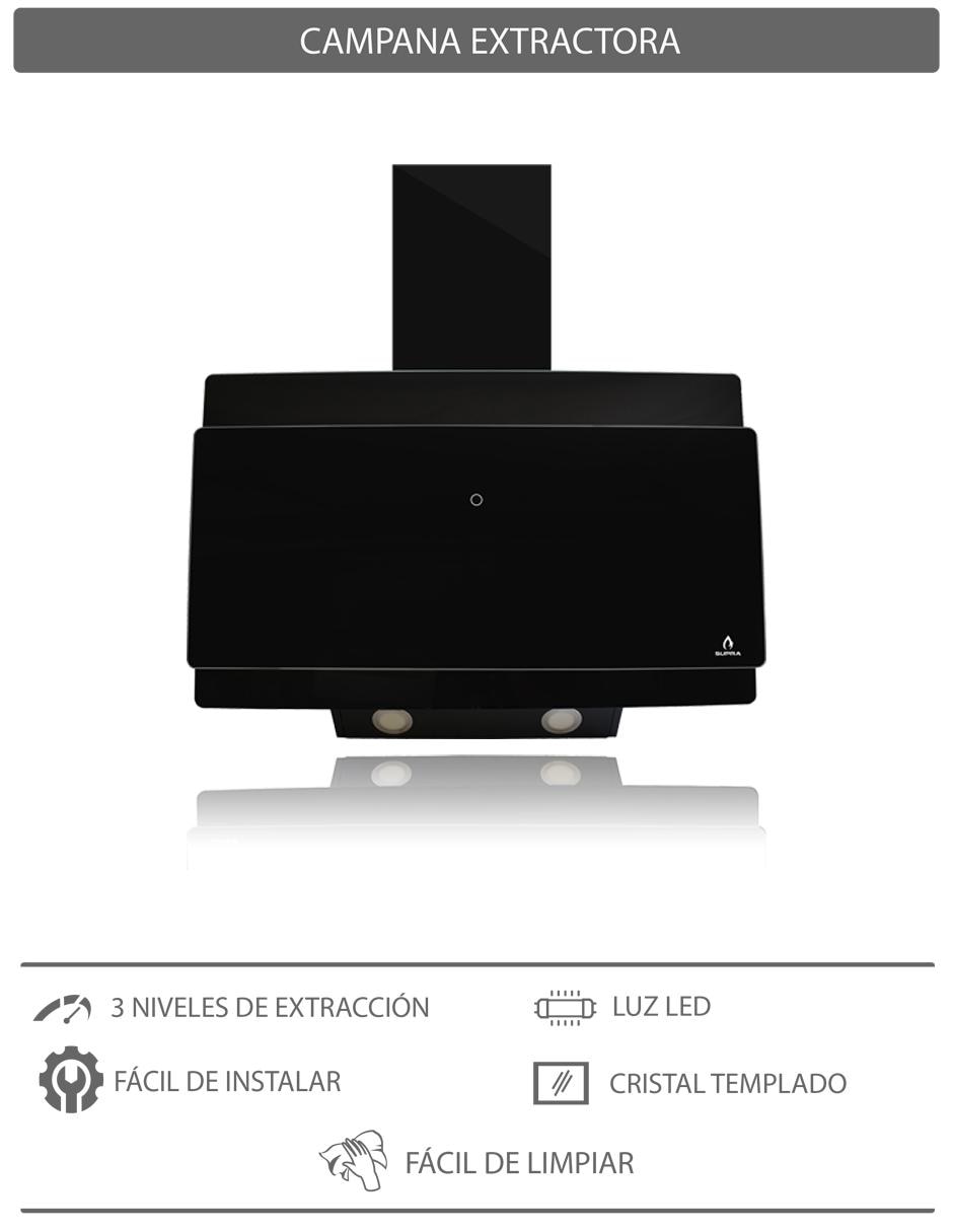 Combo campana de cocina Supra de cristal templado