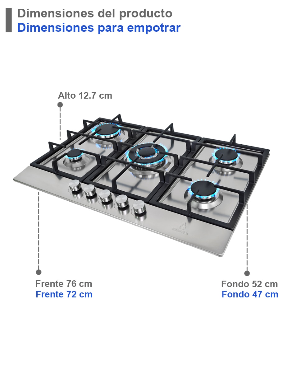 Parrilla a gas lp empotrable 4