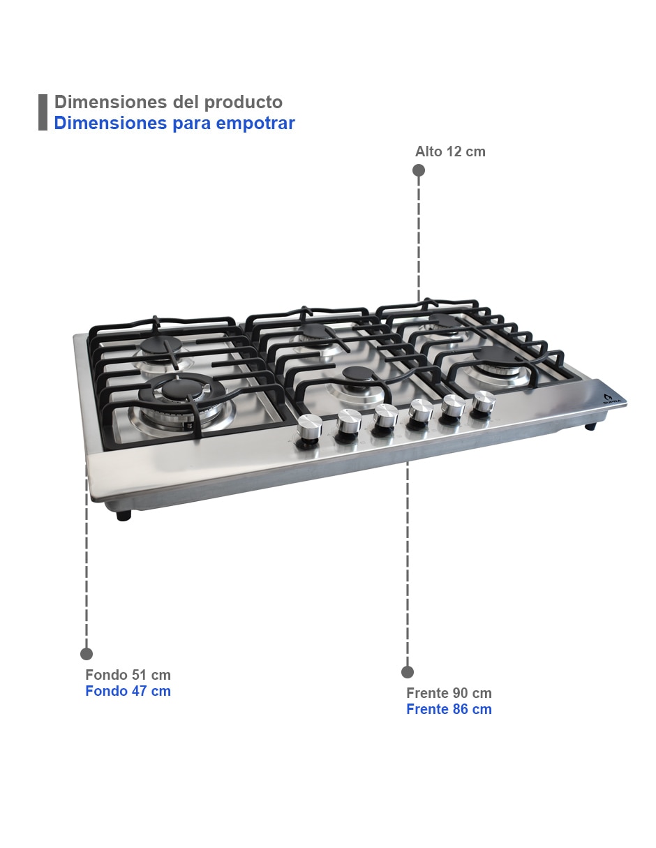 Parrilla a gas lp empotrable 5
