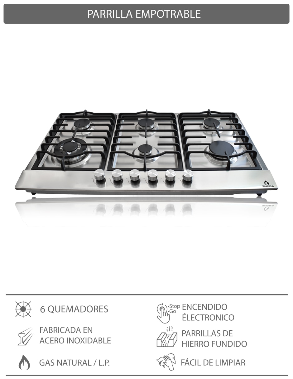 Parrilla a gas lp empotrable 3
