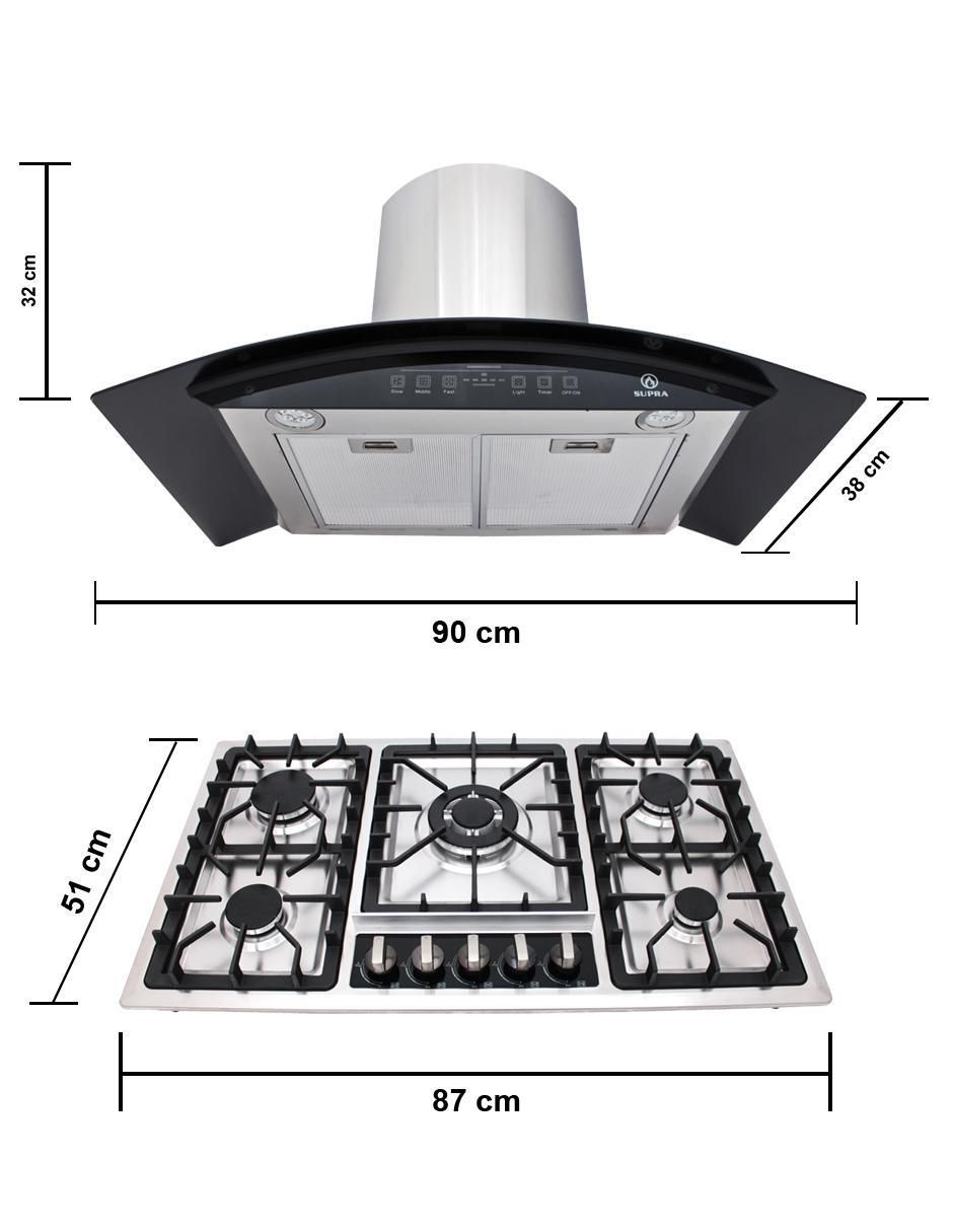 Campana de pared Supra Udine de acero inoxidable